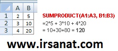 فرمول کاربردی و مفید (SUMPRODUCT ) در اكسل